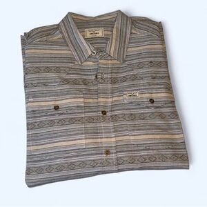 Kimes Ranch Men's Striped Gray and Tan Shirt